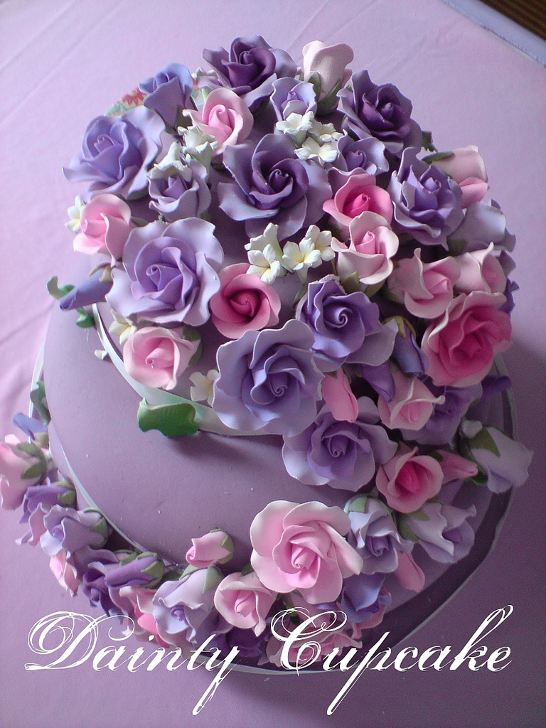 Pink and Purple Rose Cake