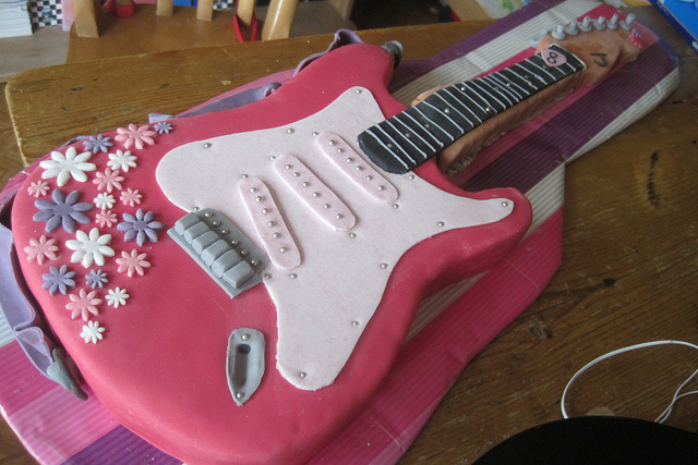 Pink Guitar Birthday Cake