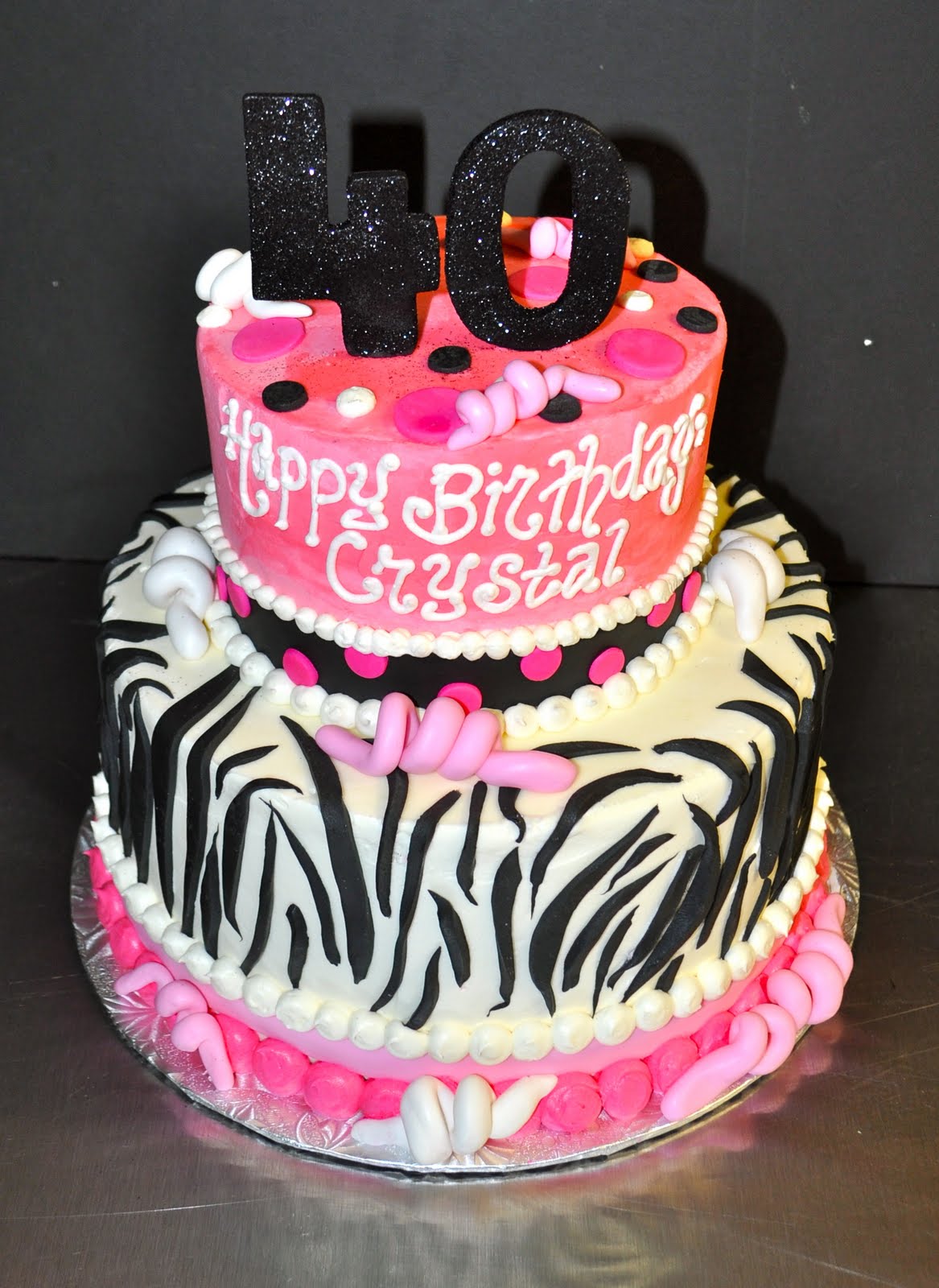 Pink Zebra Birthday Cake