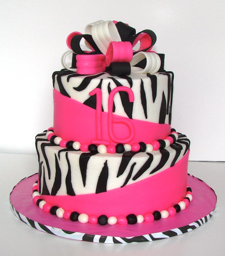 Pink Zebra Birthday Cake