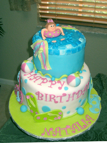 Pool Party Birthday Cake