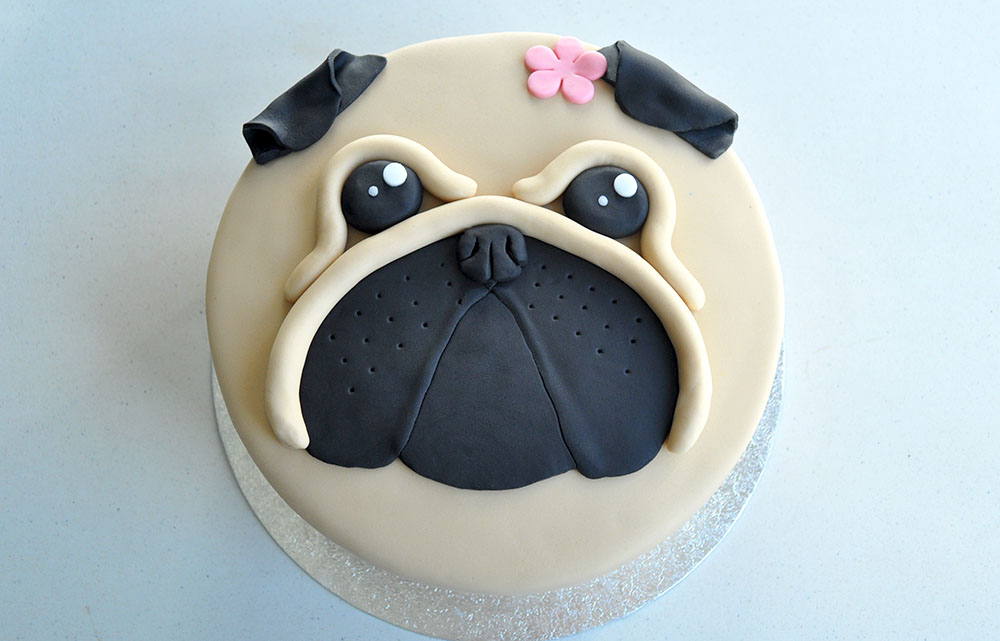 Pug Dog Birthday Cake