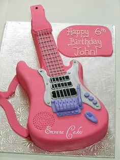 Purple Guitar Birthday Cake