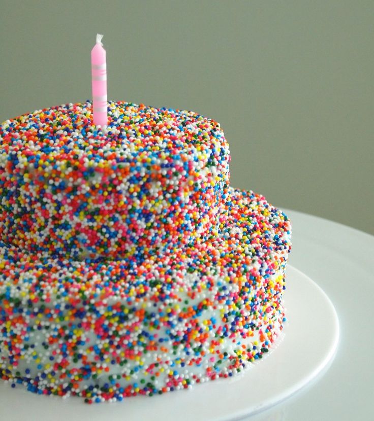 Rainbow Cake with Sprinkles