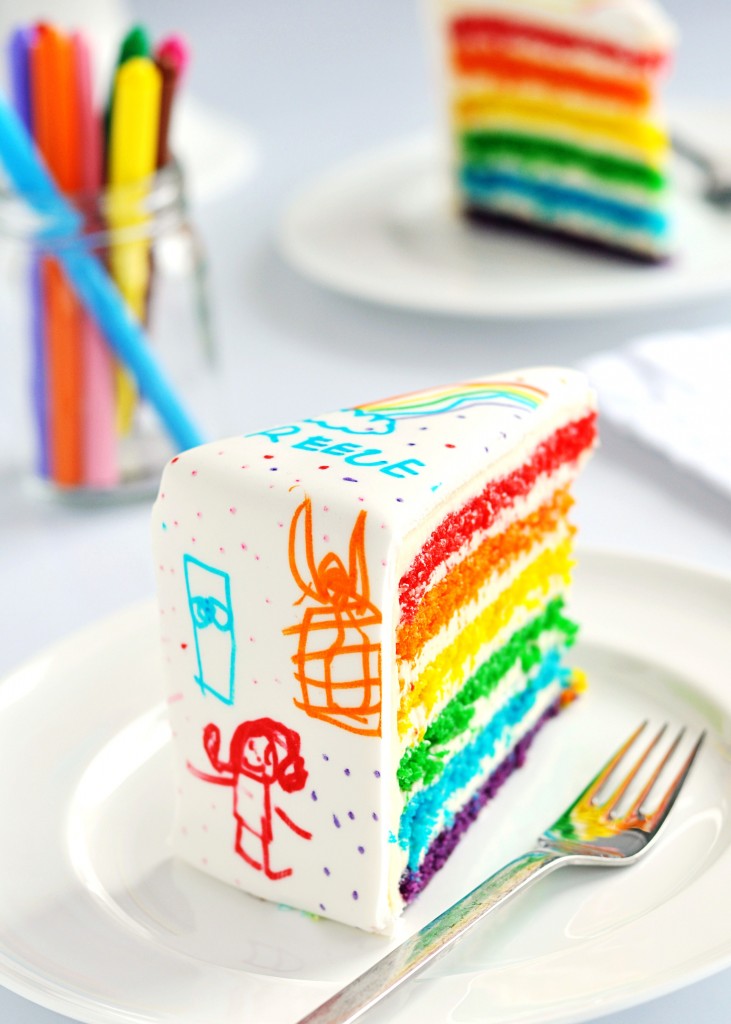 Rainbow Colors Birthday Cake