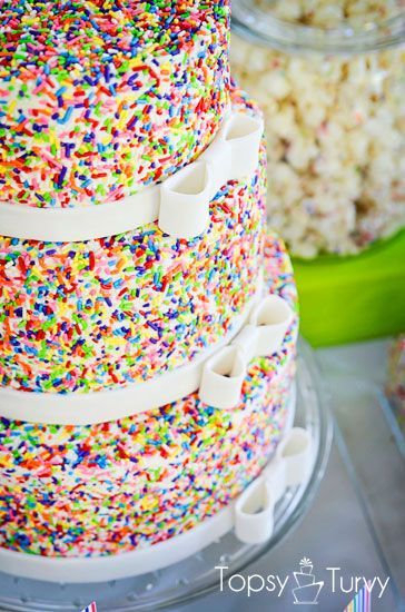 Rainbow Sprinkles Birthday Cake