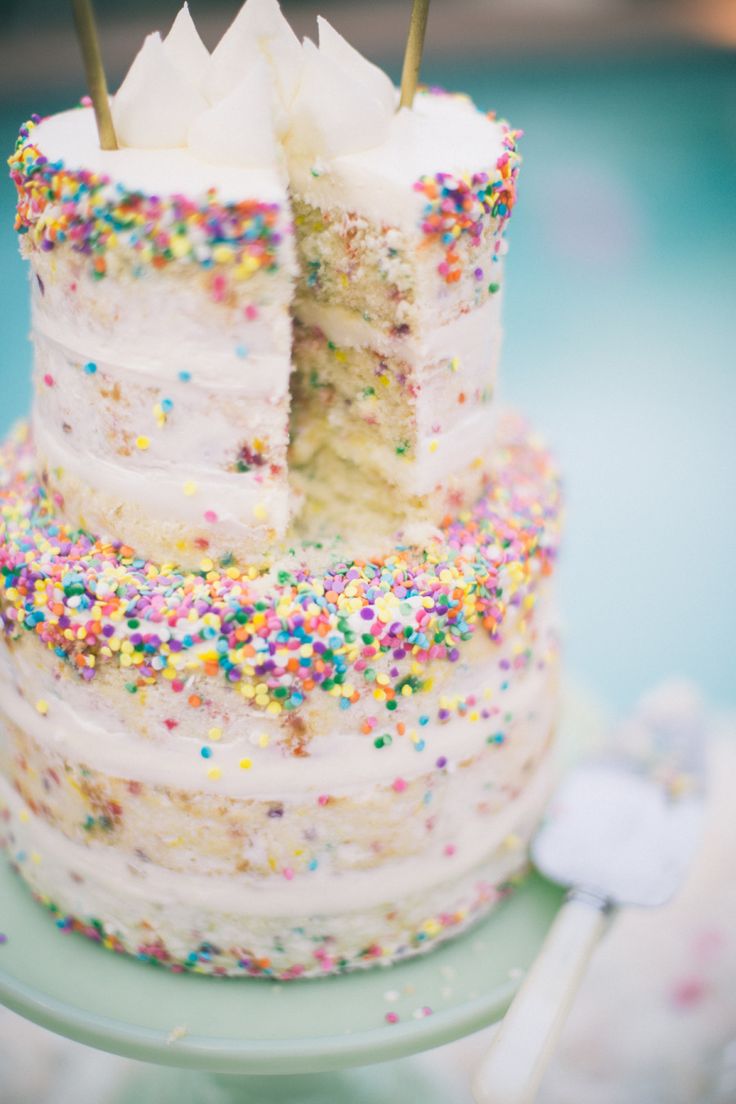 Rainbow Sprinkles Birthday Cake