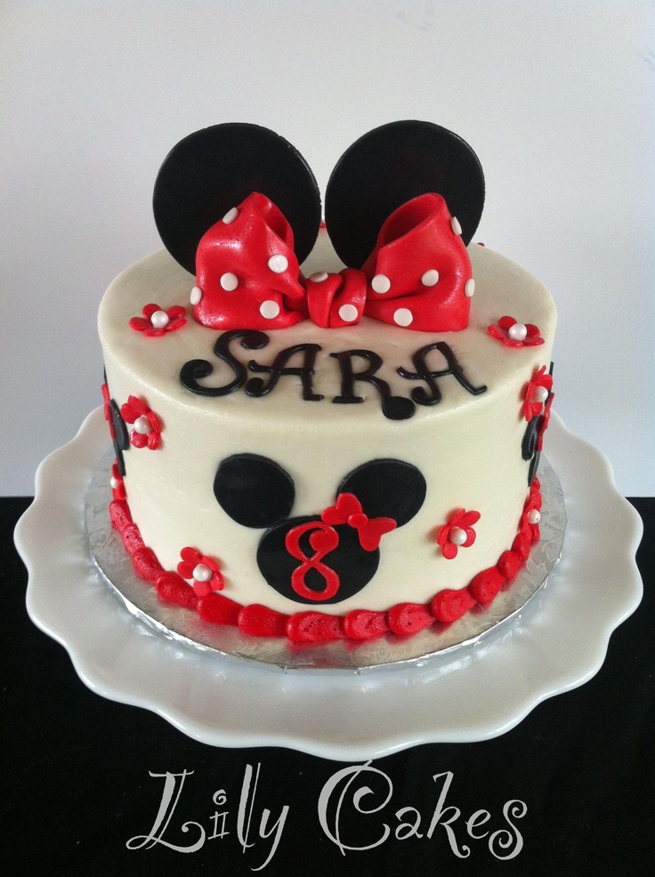 Red and Black Minnie Mouse Cake