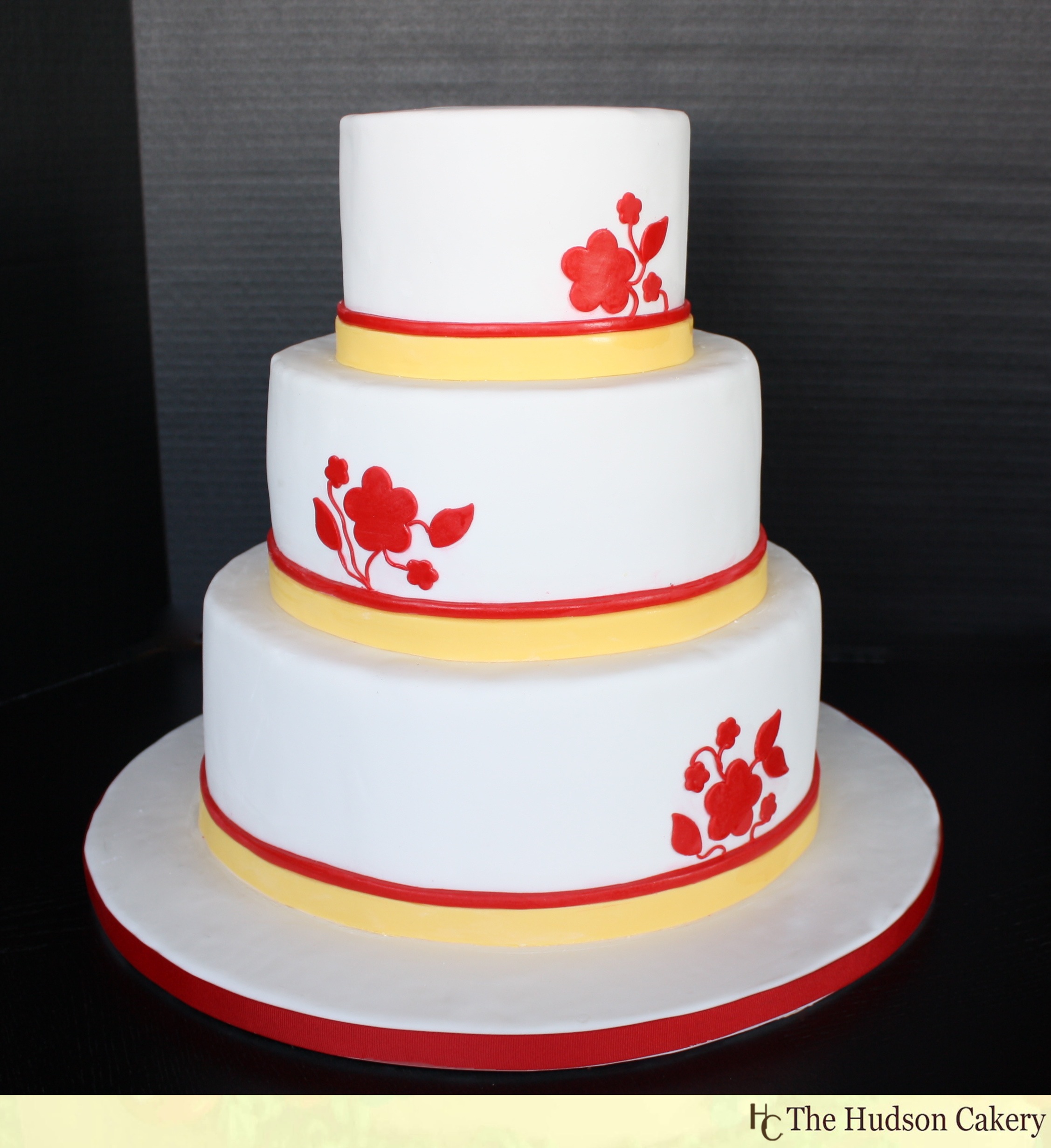 Red and Yellow Wedding Cake