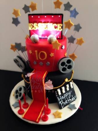 Red Carpet Theme Birthday Cake