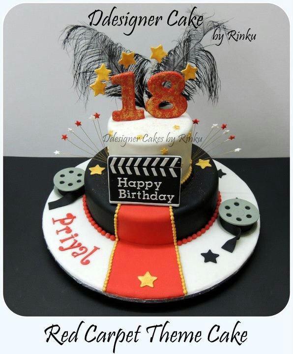 Red Carpet Theme Birthday Cake