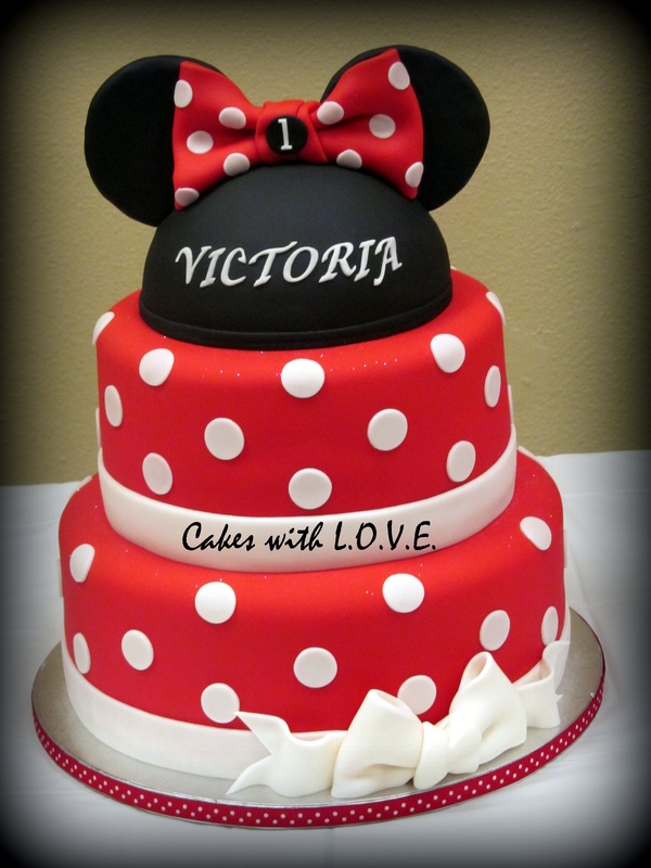 Red Minnie Mouse Birthday Cake