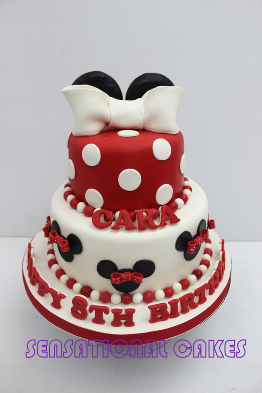 Red Minnie Mouse Birthday Cake