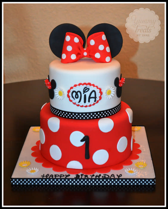 9 Photos of Red Minnie Birthday Cakes