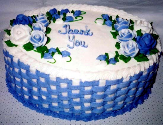 Red White and Blue Basketweave Cake