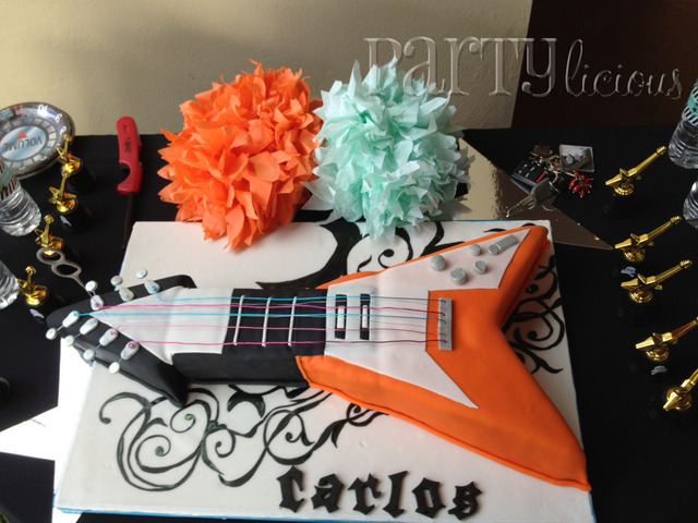 Rock and Roll Guitar Birthday Cake