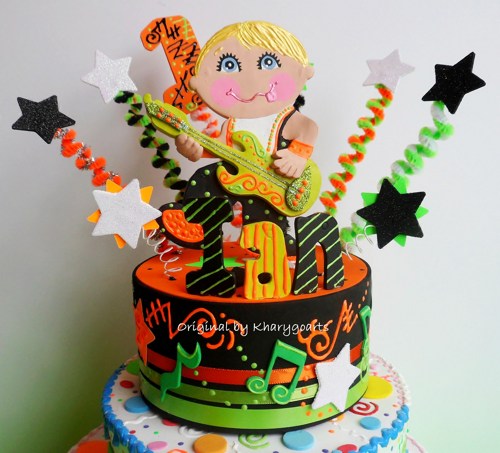 Rock Star Birthday Cake Topper