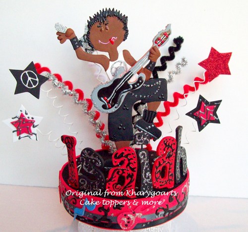 Rock Star Birthday Cake Topper