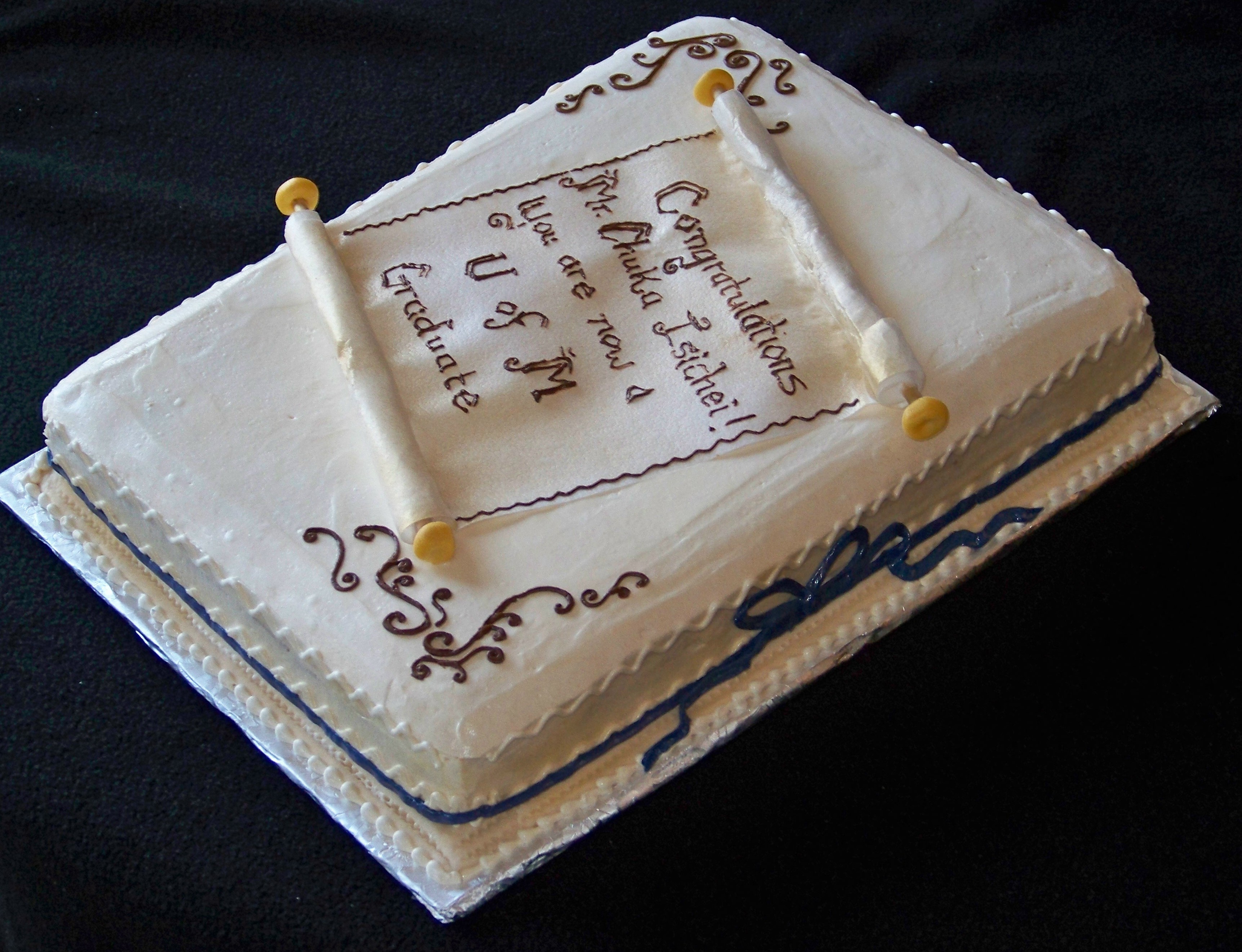 Scroll Graduation Cake