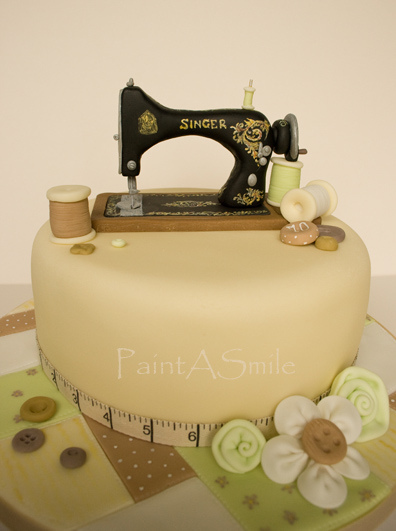 Singer Sewing Machine Cake