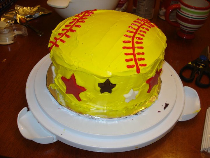 Softball Cupcake Cake