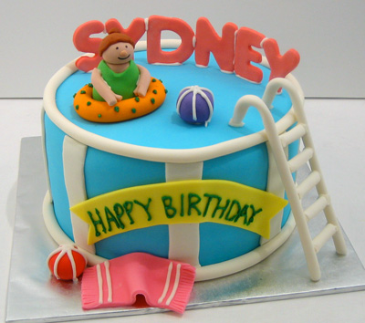 Swimming Pool Party Birthday Cake