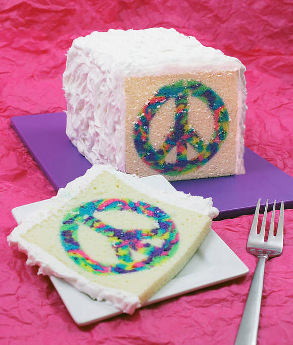 Tie Dye Peace Cake