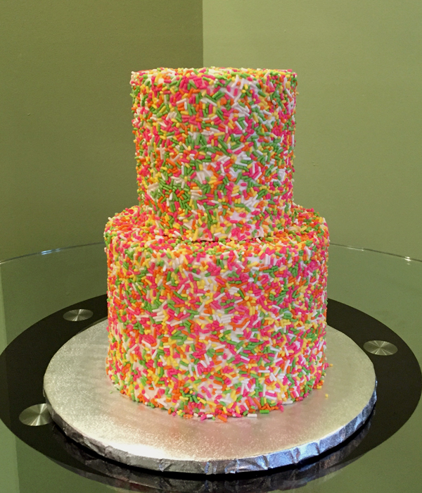 Tiered Cake with Sprinkles