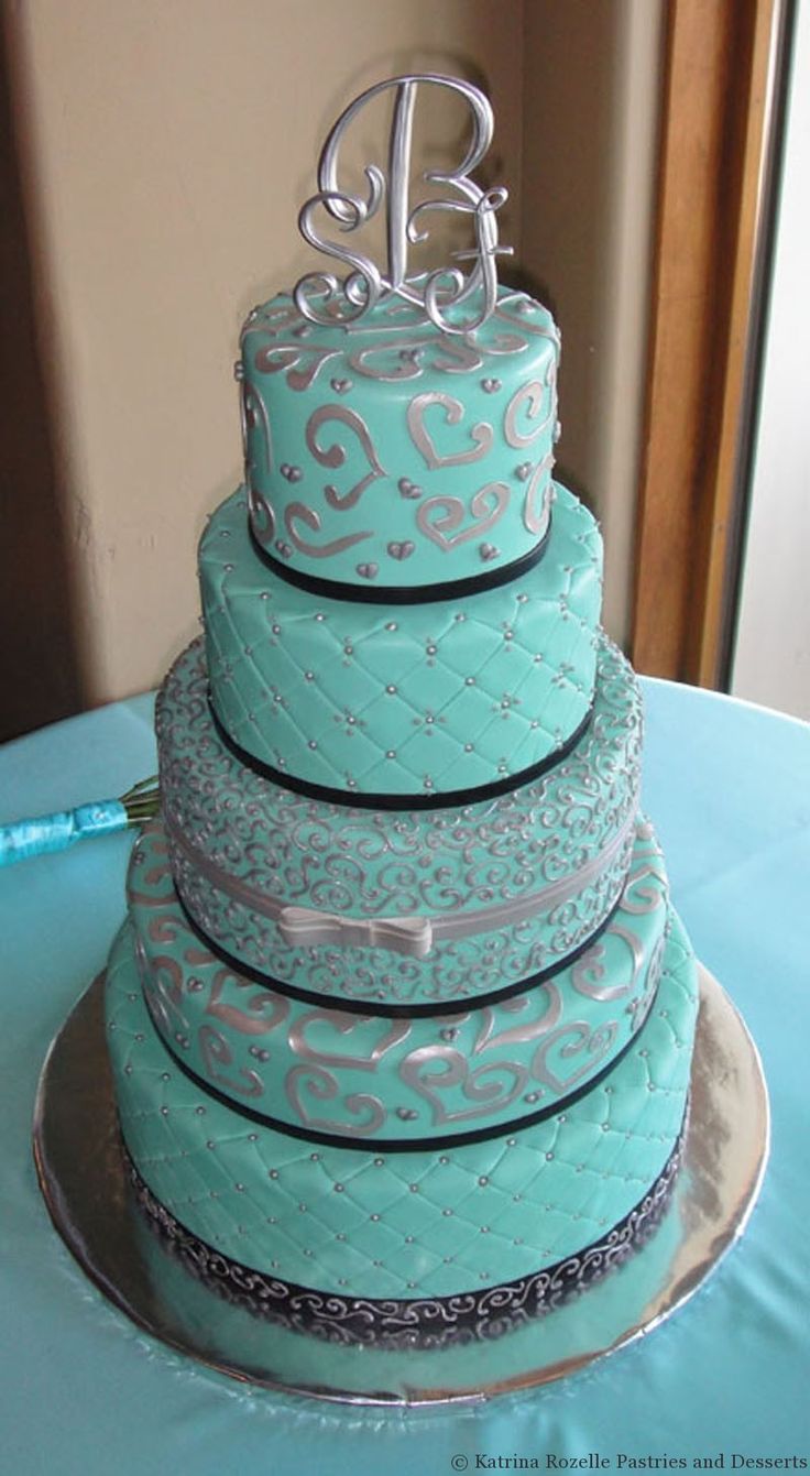 11 Photos of Aquamarine And Gold 15 Birthday Cakes