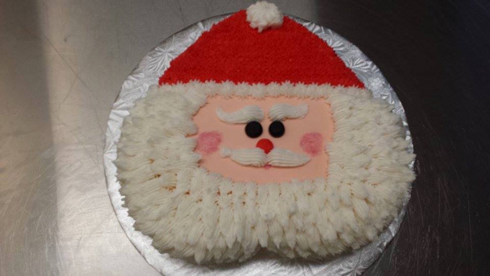 Upside Down Heart Santa Cake