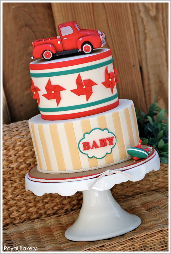 Vintage Truck Baby Shower Cake