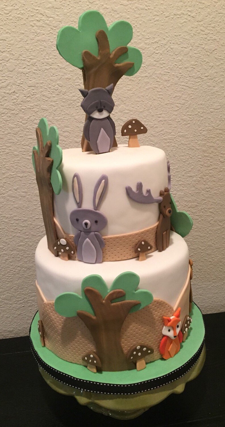 Woodland Animals Baby Shower Cake Decorations