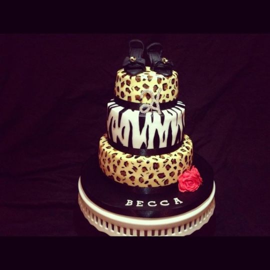 Zebra and Leopard Print Cake