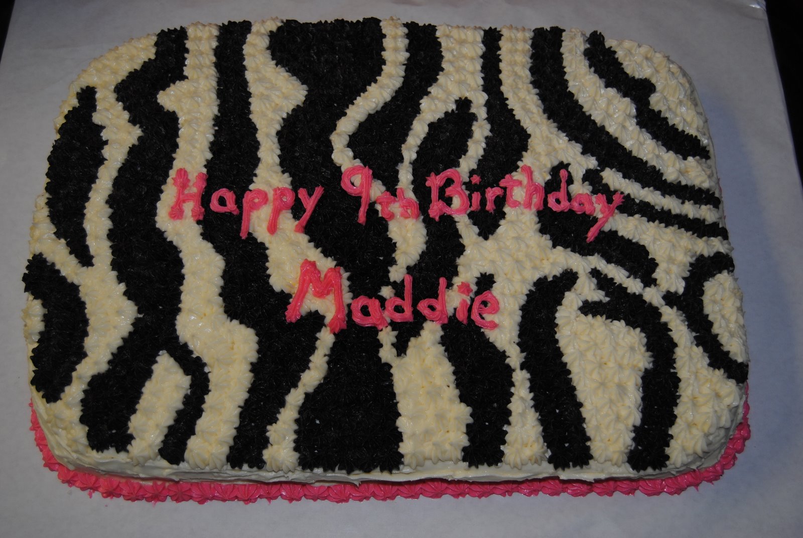 Zebra Print Birthday Cake