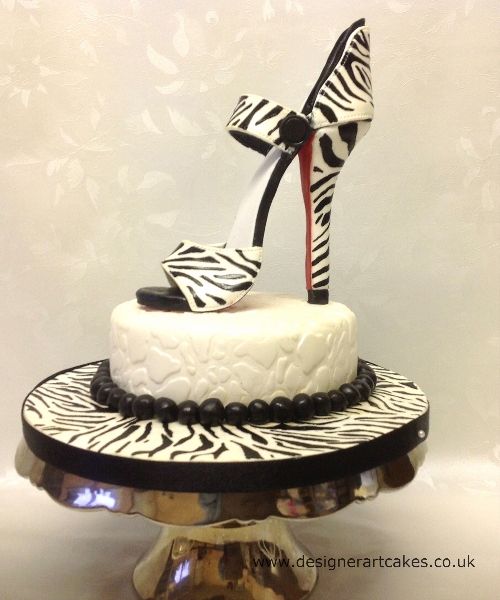 Zebra Print Cake with Shoe