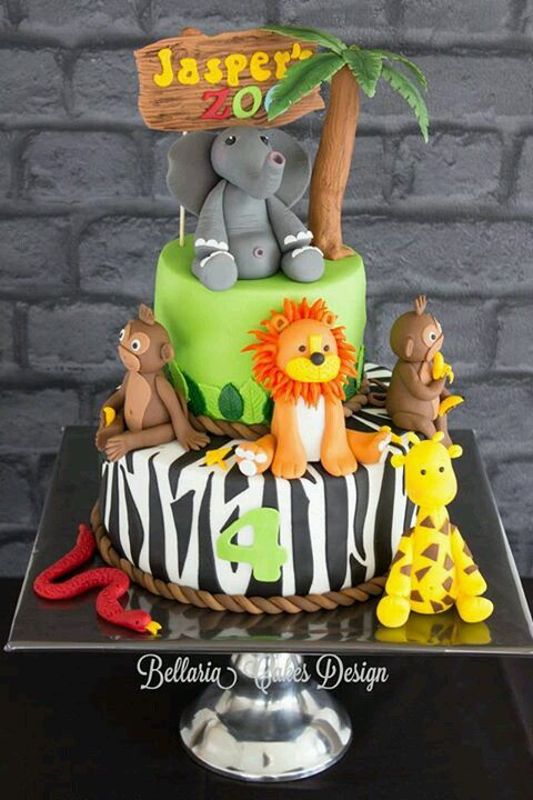 Zoo Animal Birthday Cake Boy