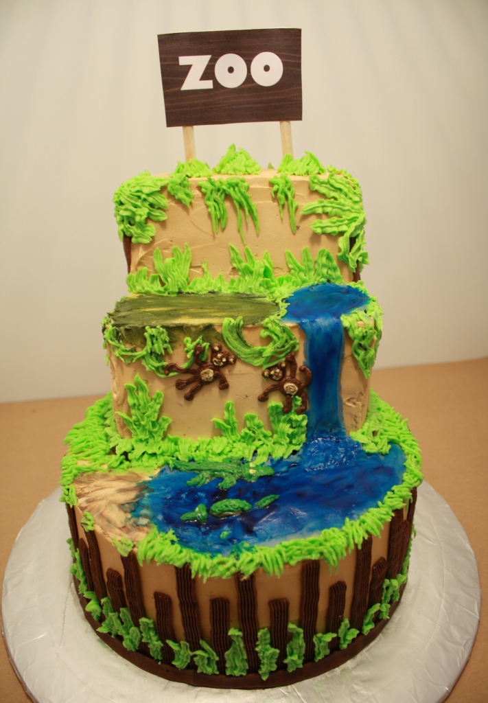 Zoo Animal Themed Birthday Cake