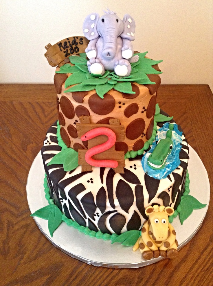 Zoo Theme Birthday Cake