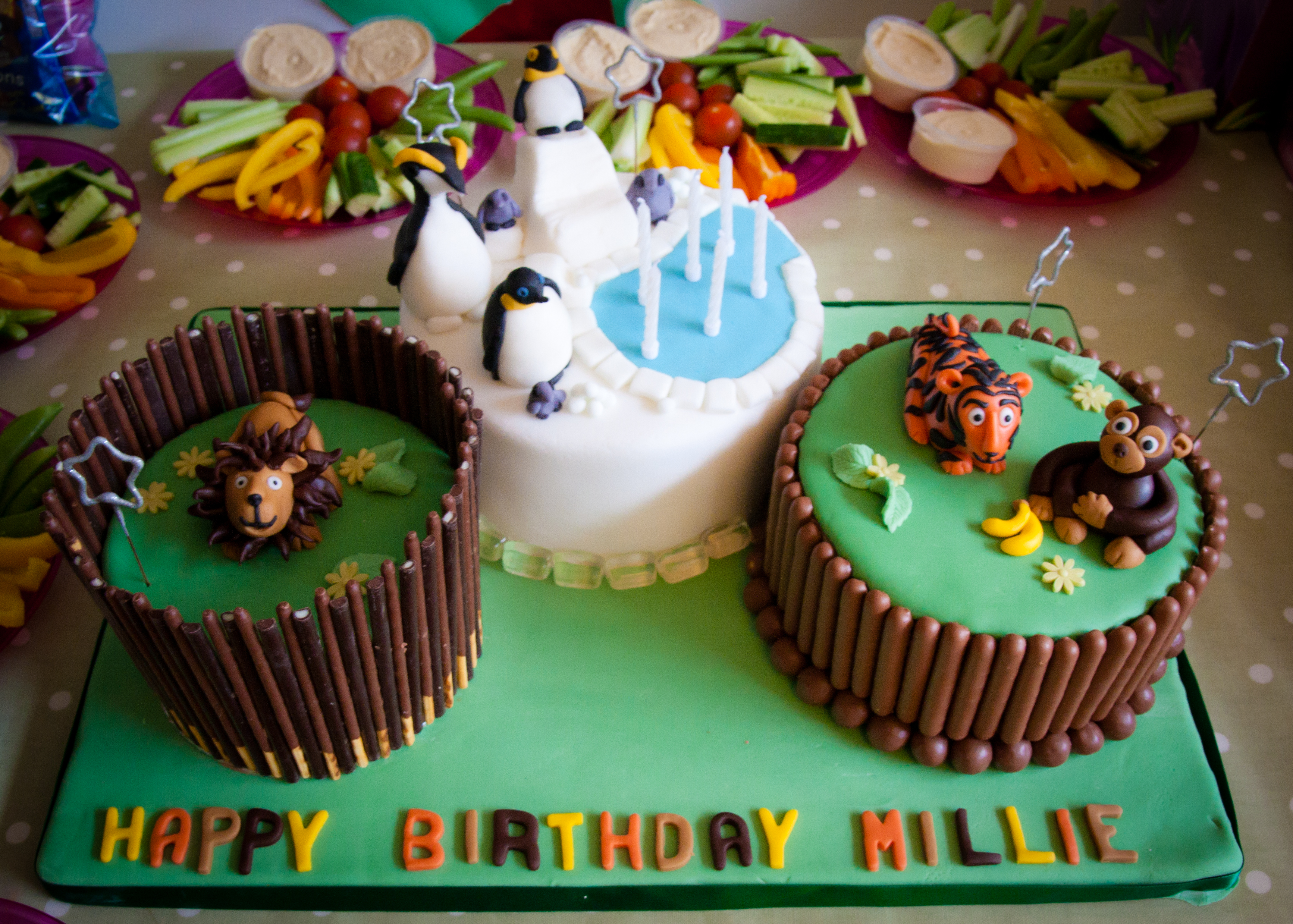 Zoo Theme Birthday Cake