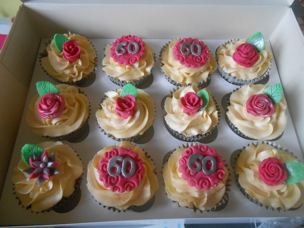 60th Birthday Cupcakes