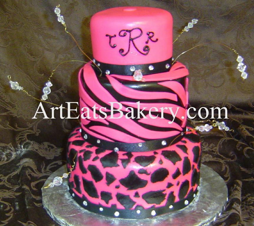 Animal Print Girls Birthday Cake