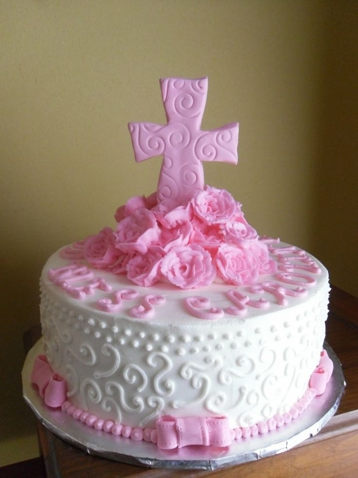 Baby Girl Christening Cake