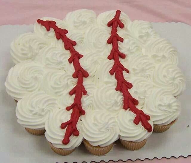 Baseball Cupcake Cake