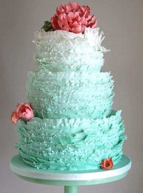 Beautiful Ruffle Wedding Cake