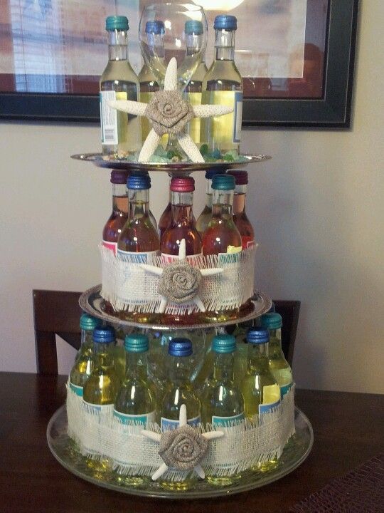 Birthday Cake with Wine Bottle