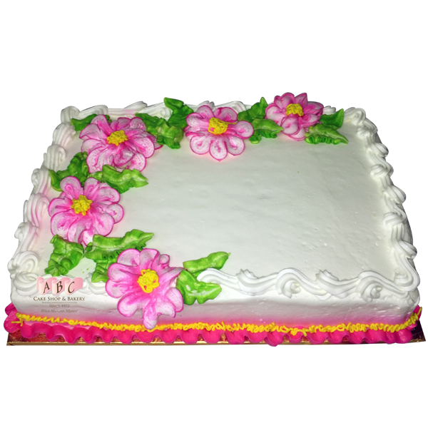 Birthday Sheet Cake with Flowers