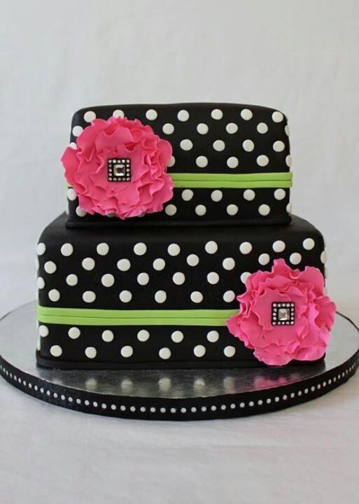 Black and White Polka Dot Cake