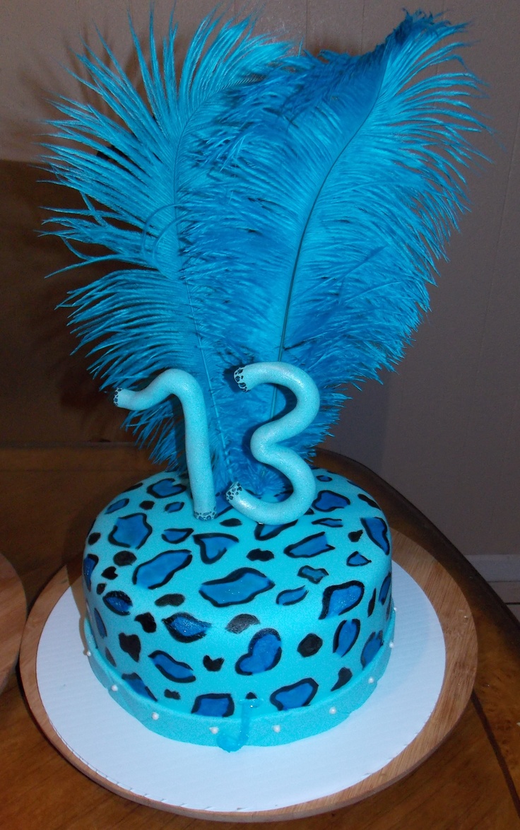 Blue Leopard Print Cake