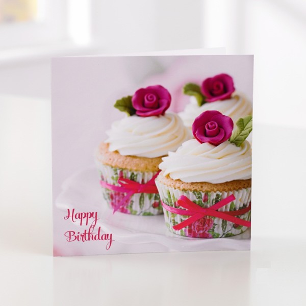 Card Greeting Happy Birthday Cupcake