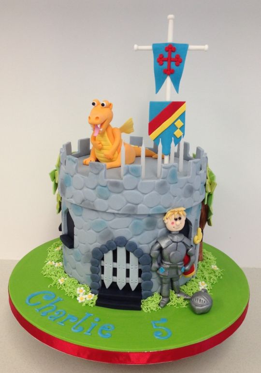 Dragon and Knight Birthday Cake